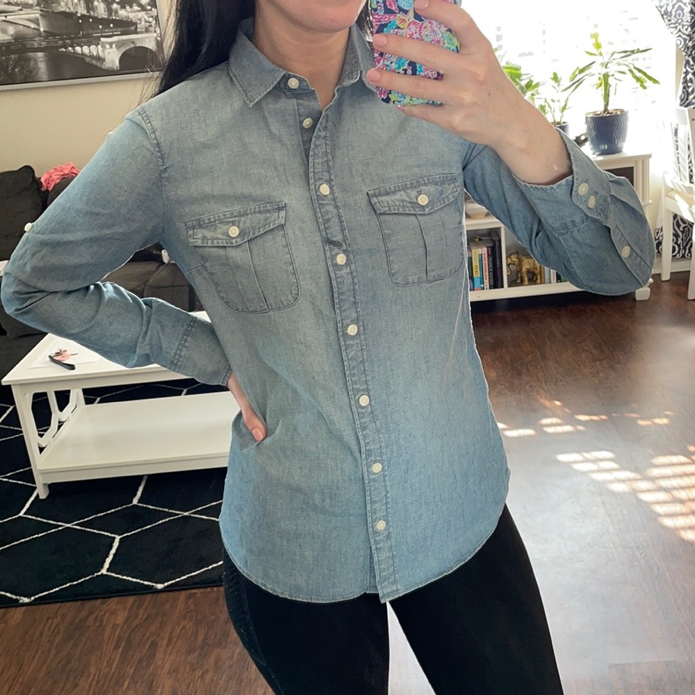 J.Crew faded denim button down shirt